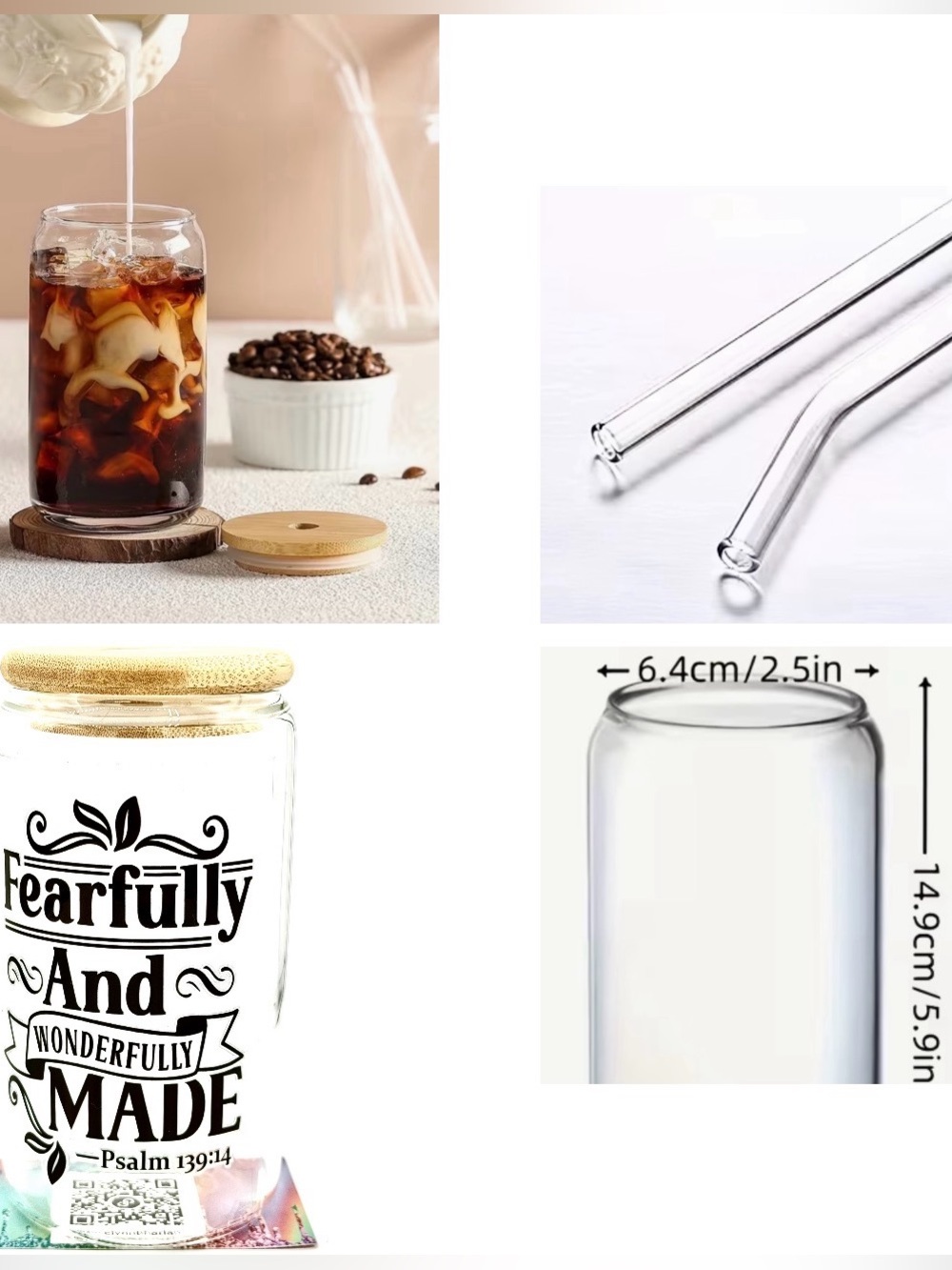 NWT FEARFULLY AND WONDERFULLY MADE…GLASS DRINK CONTAINER OTHER LISTINGS AVAIL
